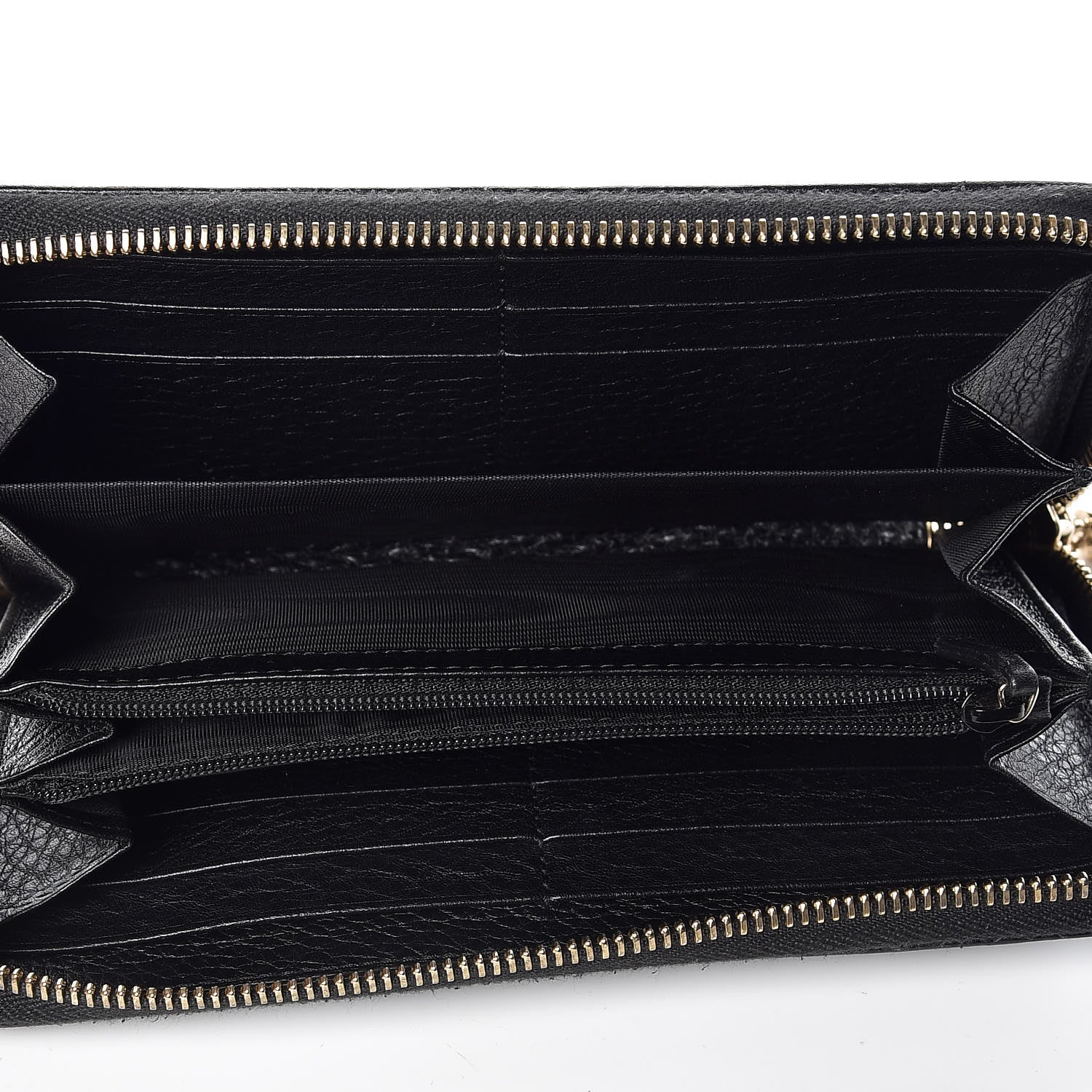 Gucci Pebbled Calfskin Soho Zip Around Wallet Black 5 of 10