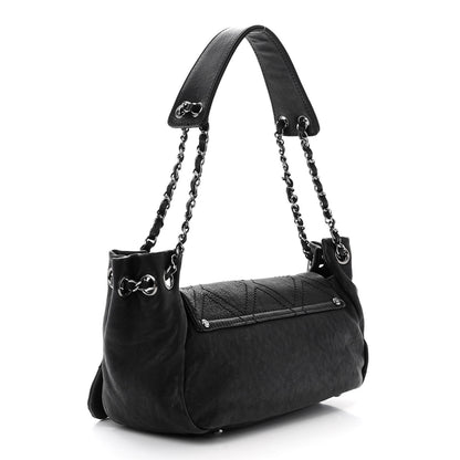 Chanel Calfskin Diamond Stitch Accordion Flap Black 3 of 13