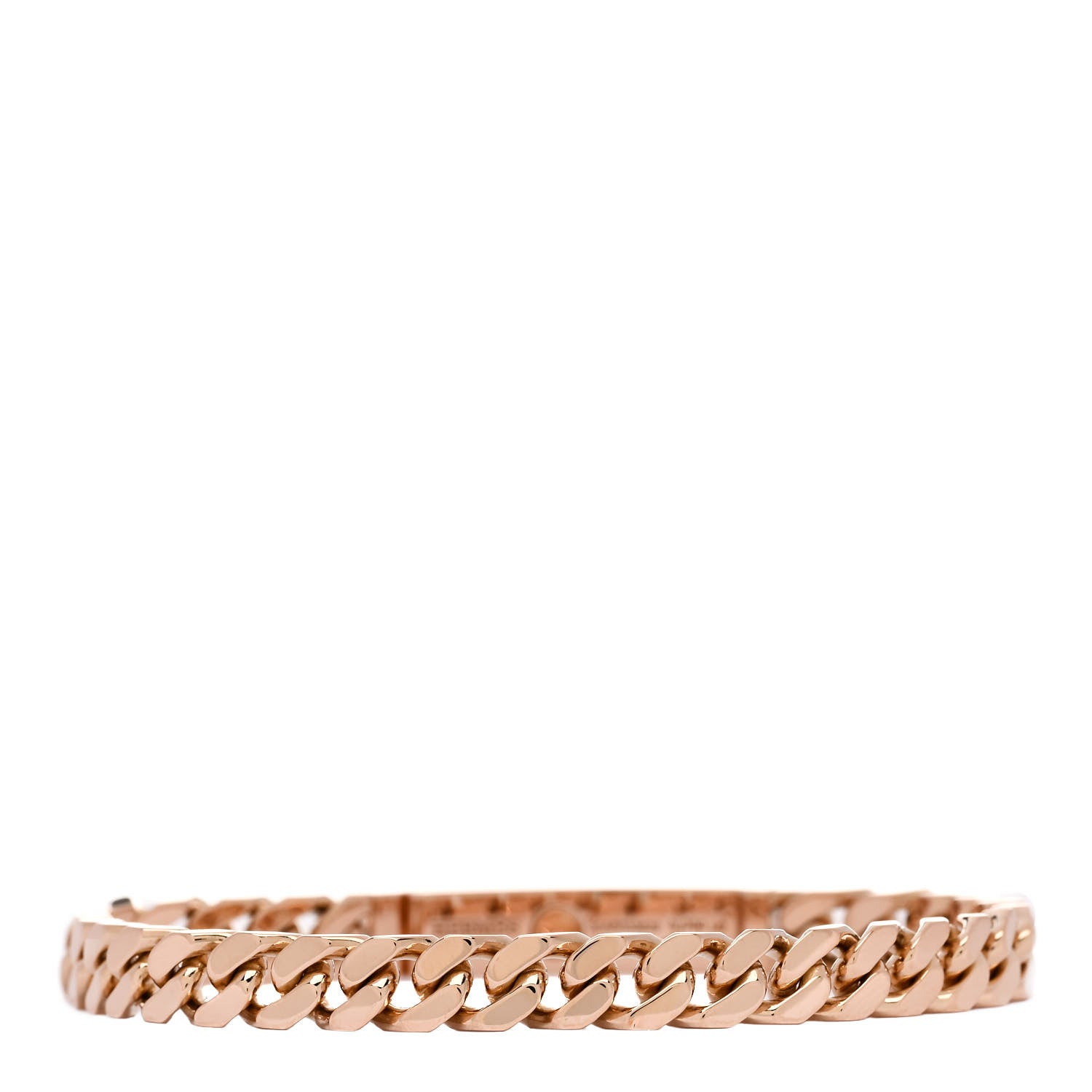 Hermes 18K Rose Gold Diamond PM Kelly Gourmette Bracelet LG 2 of 3