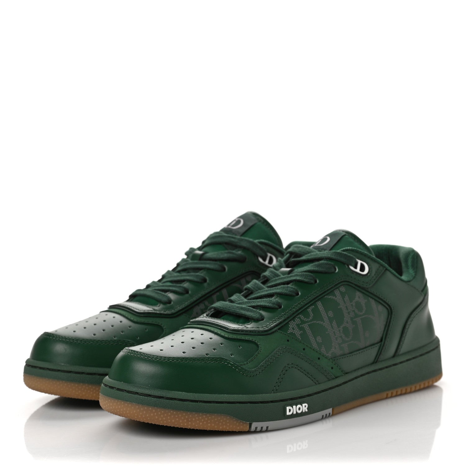 Christian Dior Smooth Calfskin Oblique Galaxy Mens B27 Low Top Sneakers 43 Green Beige 3 of 8