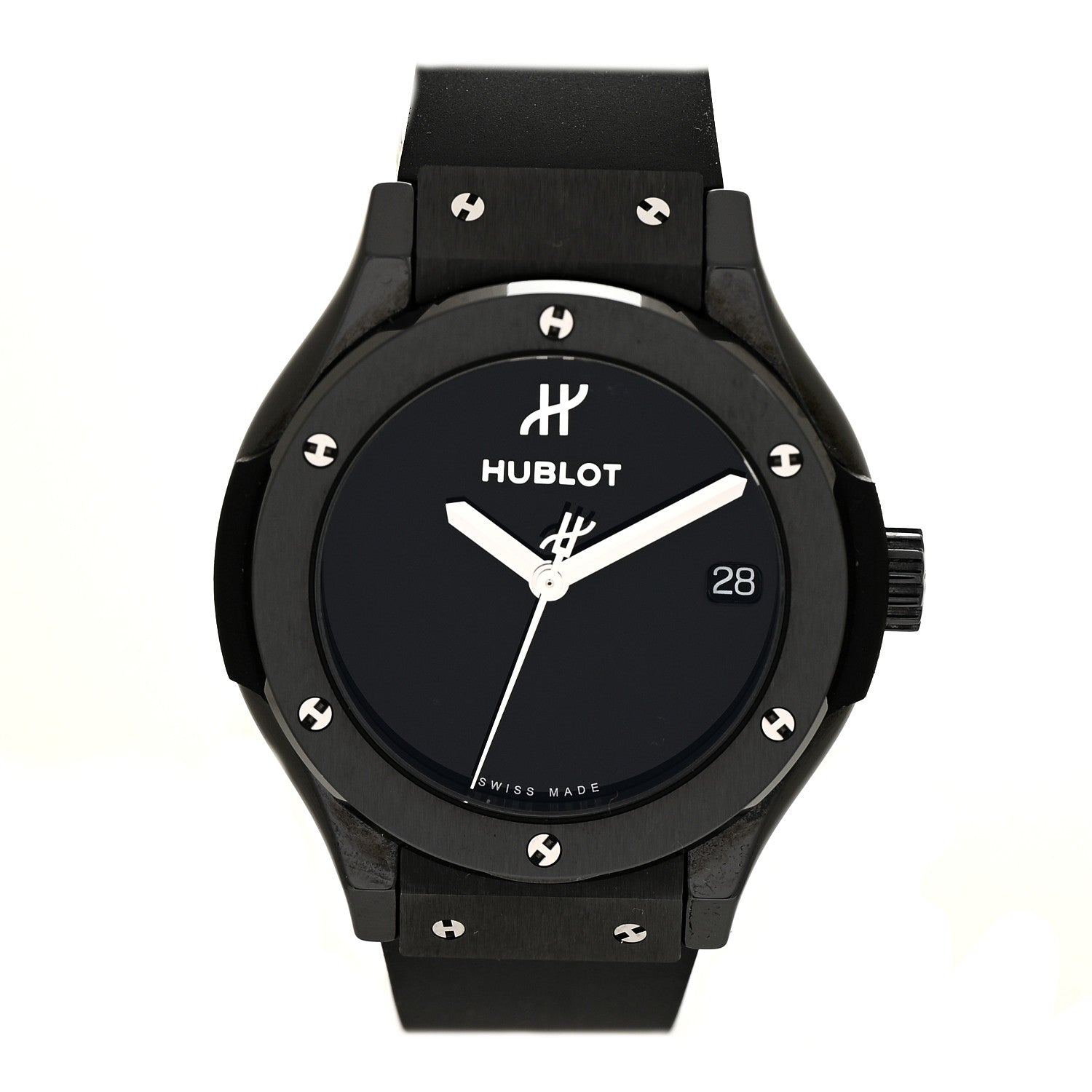 Hublot Ceramic Rubber 33mm Classic Fusion Black Magic Quartz Watch Black 581.CX.1270.RX.MDM 1 of 5