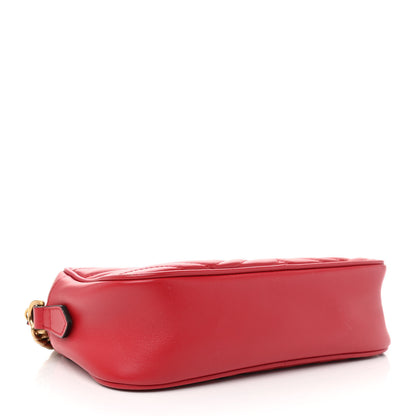 Gucci Calfskin Matelasse Small GG Marmont Chain Shoulder Bag Hibiscus Red 4 of 8