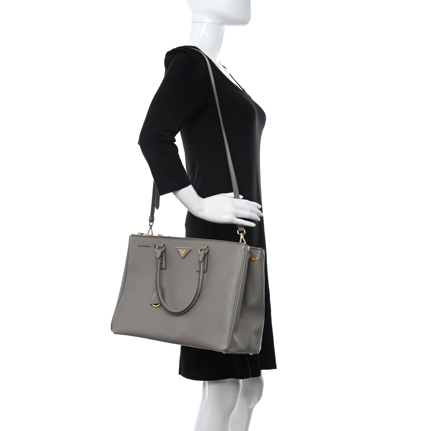 Prada Saffiano Large Galleria Double Zip Tote Argilla 2 of 11