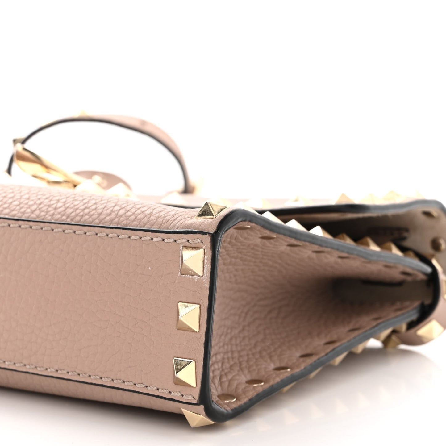 Pebbled Calfskin Medium Rockstud Flip Lock Crossbody Bag Poudre