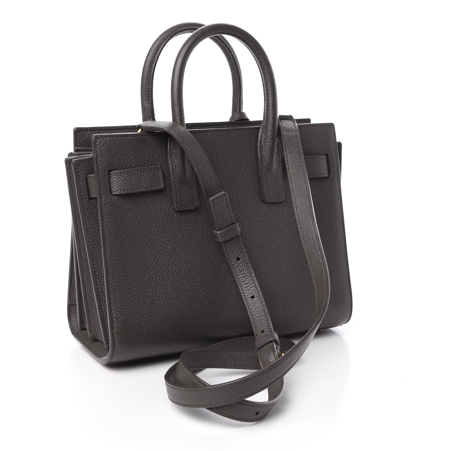 Saint Laurent Grained Calfskin Nano Sac De Jour Coal 3 of 12