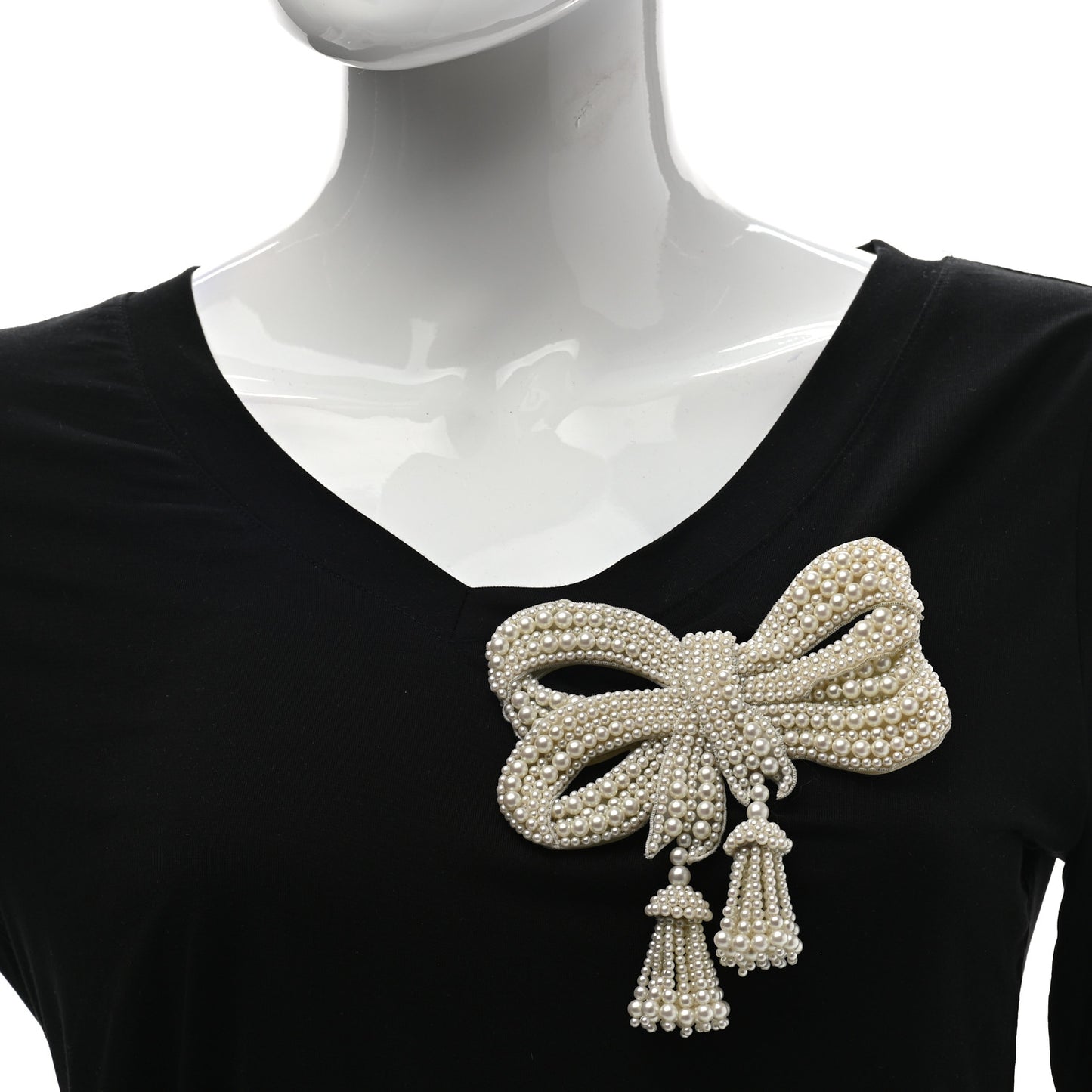 Pearl Bow Brooch White