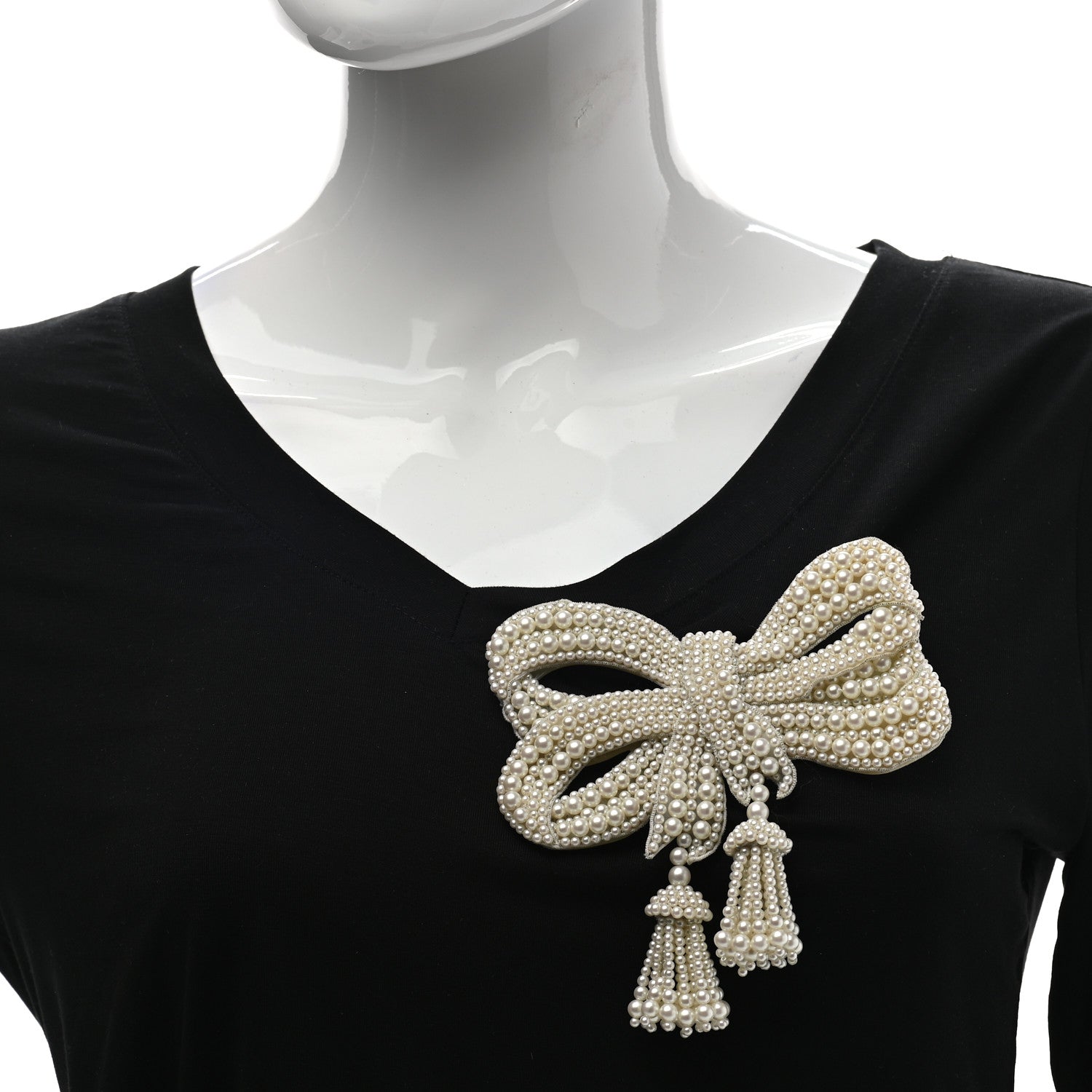 Gucci Pearl Bow Brooch White 2 of 4