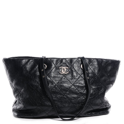 Chanel Glazed Calfskin Large On The Road Tote Black 1 of 7