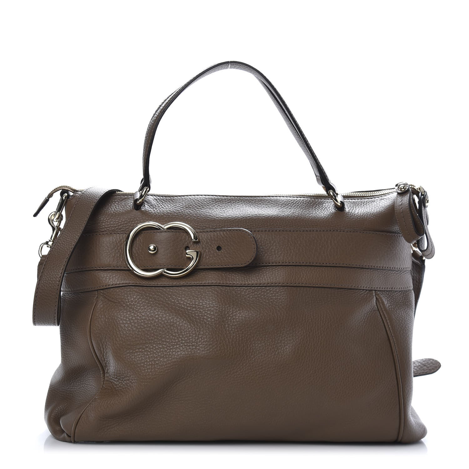 Gucci Calfskin GG Running Tote Brown 1 of 11