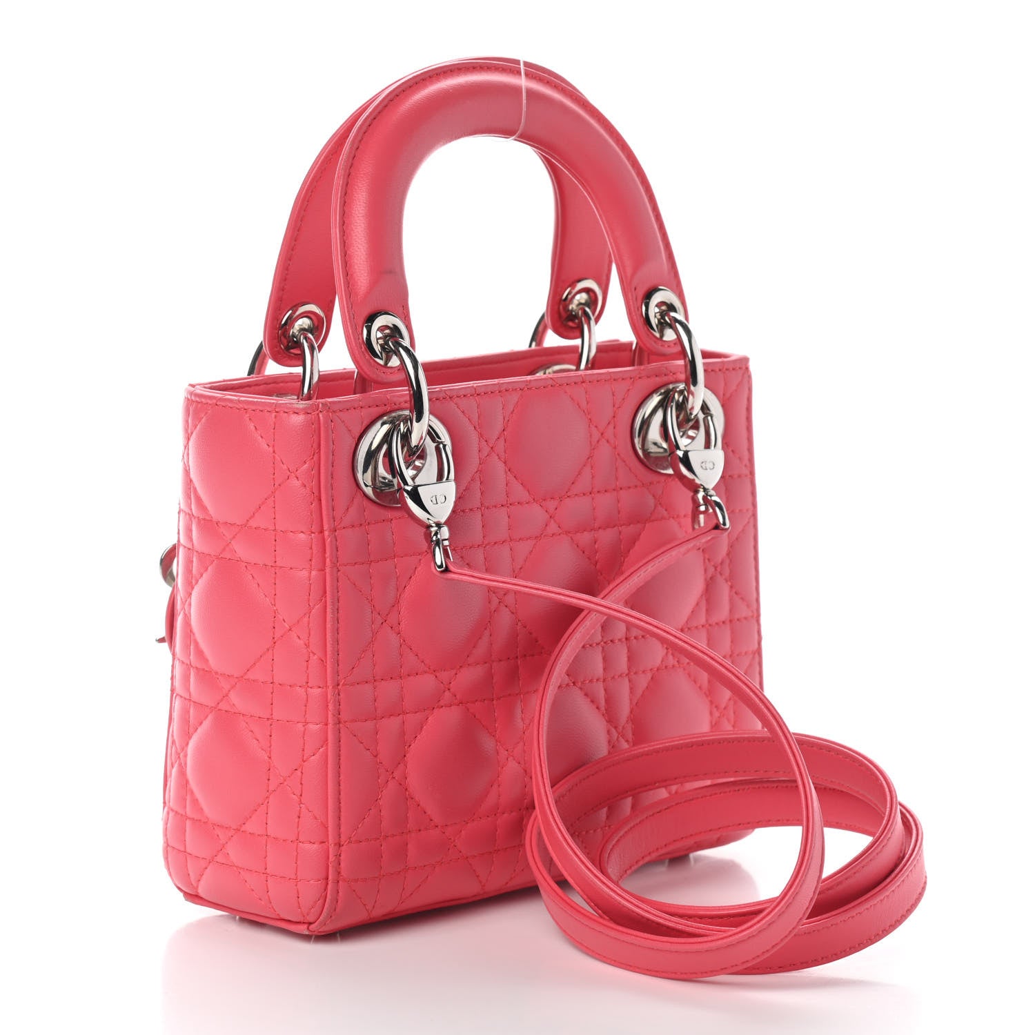 Christian Dior Lambskin Cannage Mini Lady Dior Pink 3 of 9