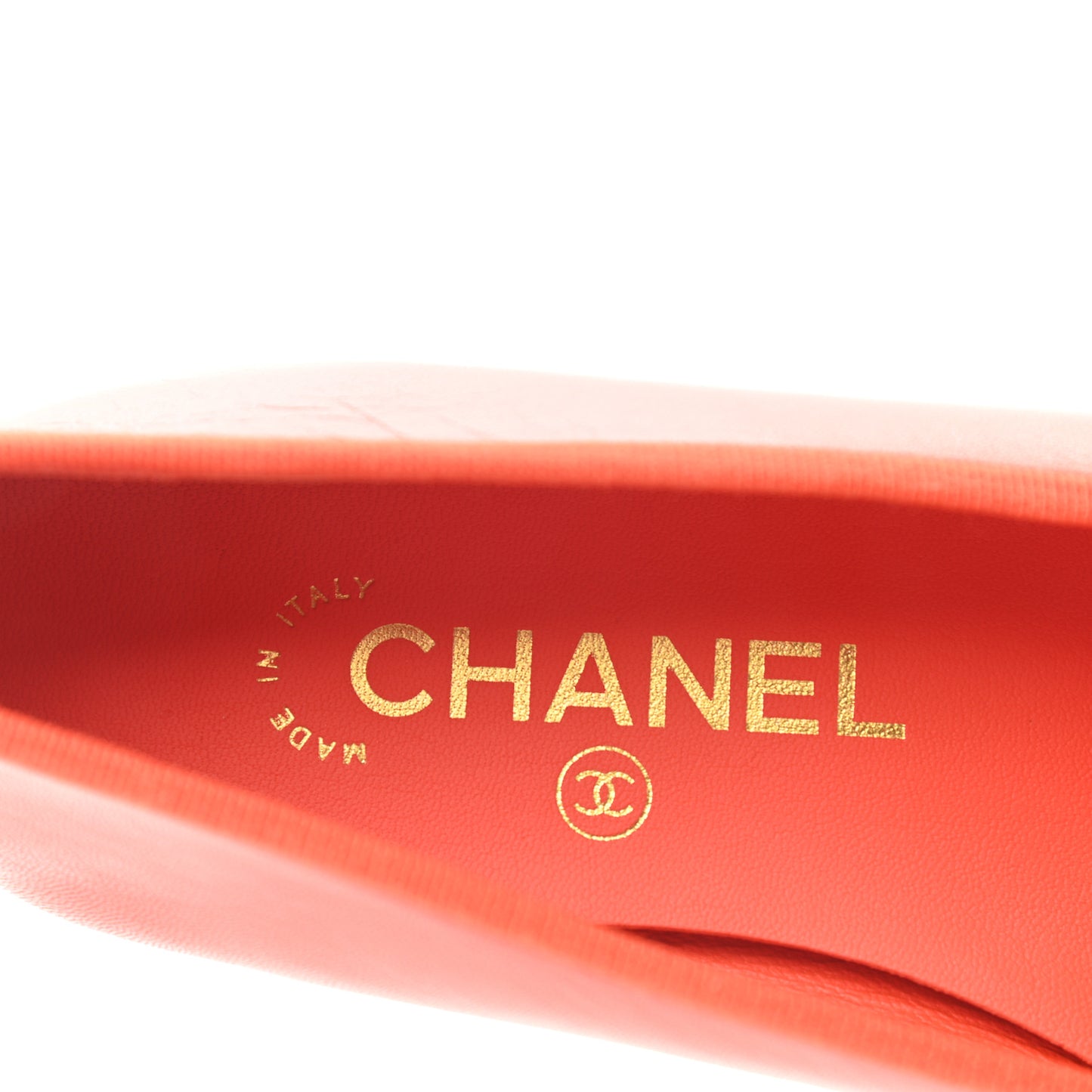 Lambskin Cap Toe Ballerina Flats 36 Coral