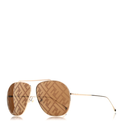 Fendi Metal Fendi Forever Aviator Sunglasses FF0407/G/S Gold 1 of 6
