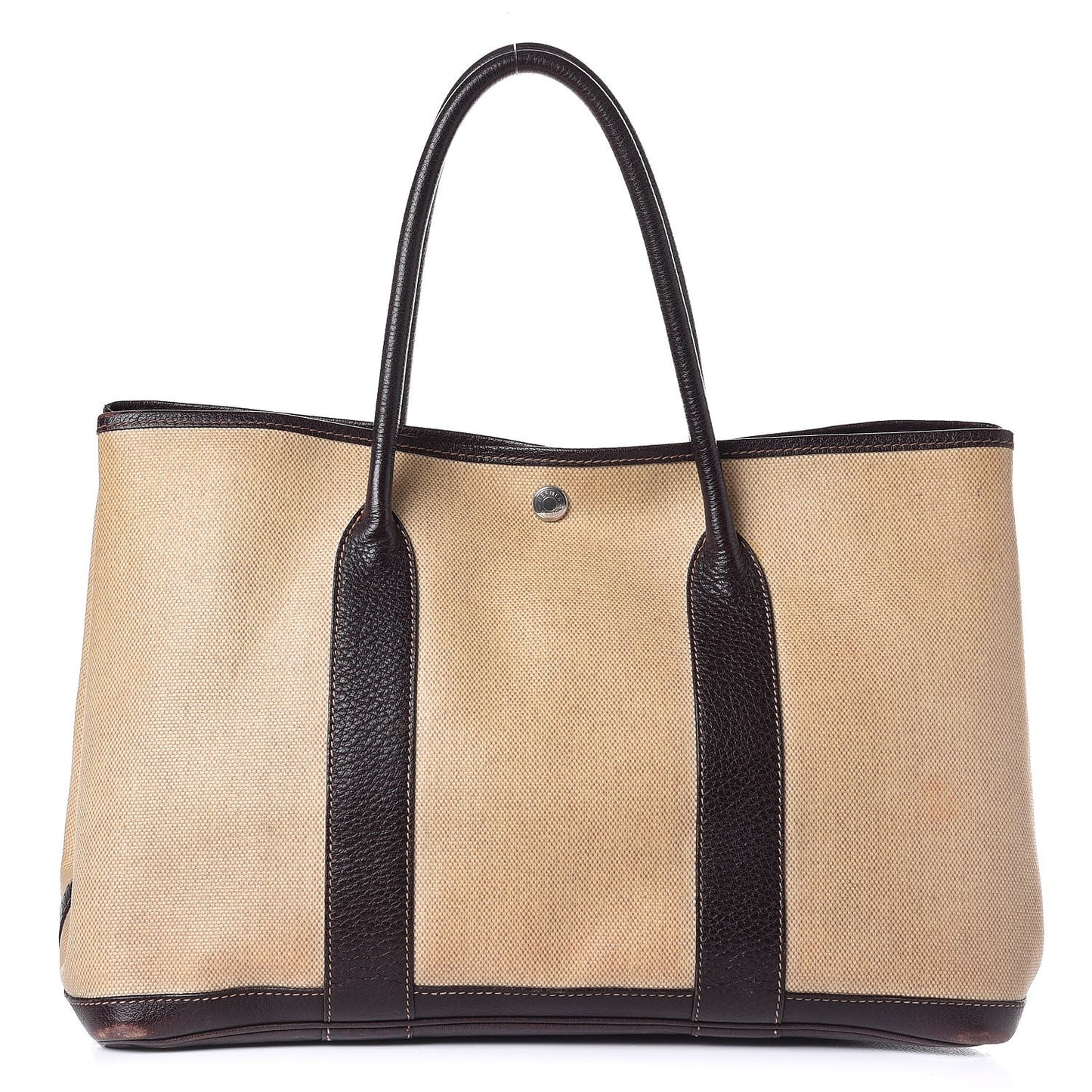 Buffle Sindhu Toile Garden Party 36 MM Tote Marron Fonce