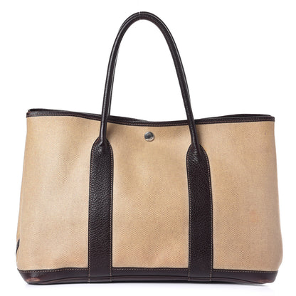 Hermes Buffle Sindhu Toile Garden Party 36 MM Tote Marron Fonce 1 of 16