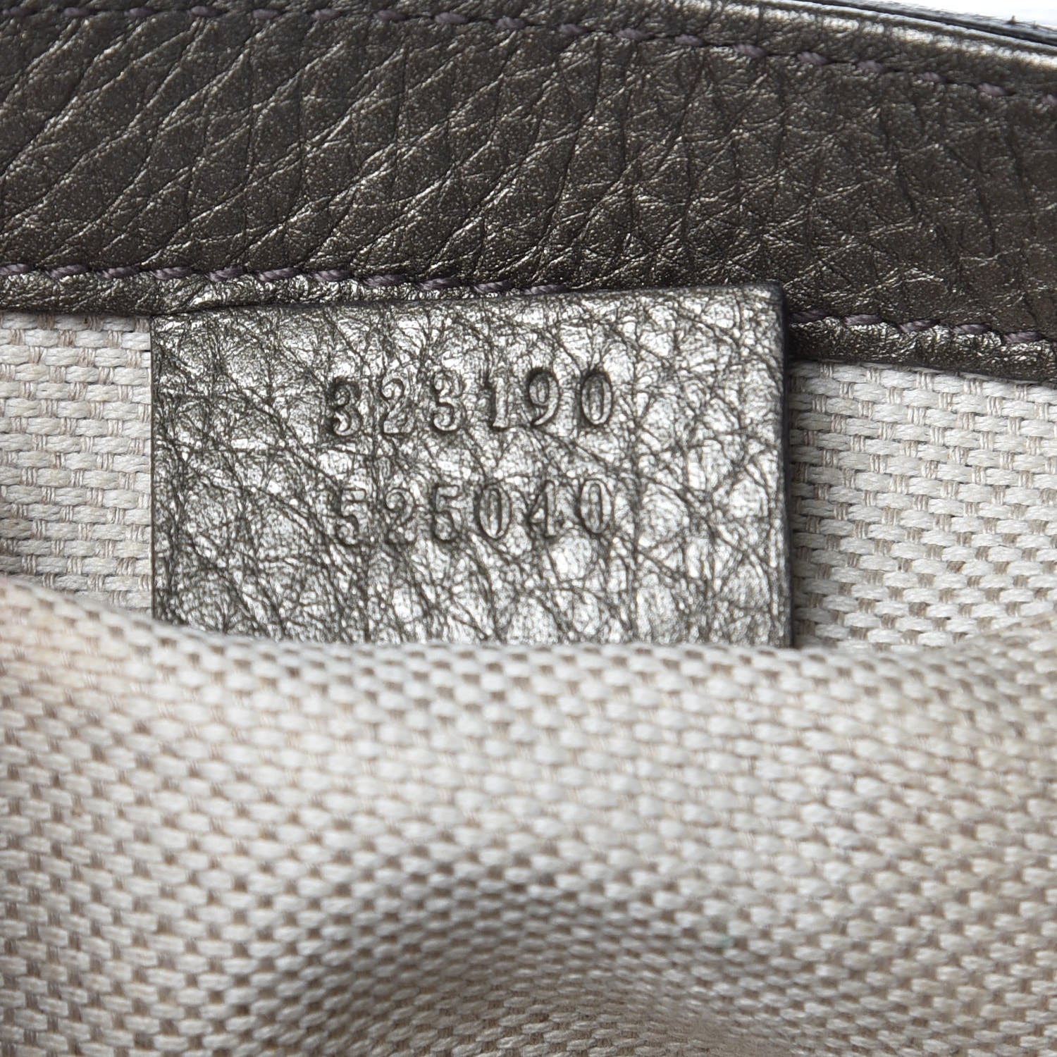 Gucci Metallic Pebbled Calfskin Small Soho Flap Crossbody Sasso 7 of 11