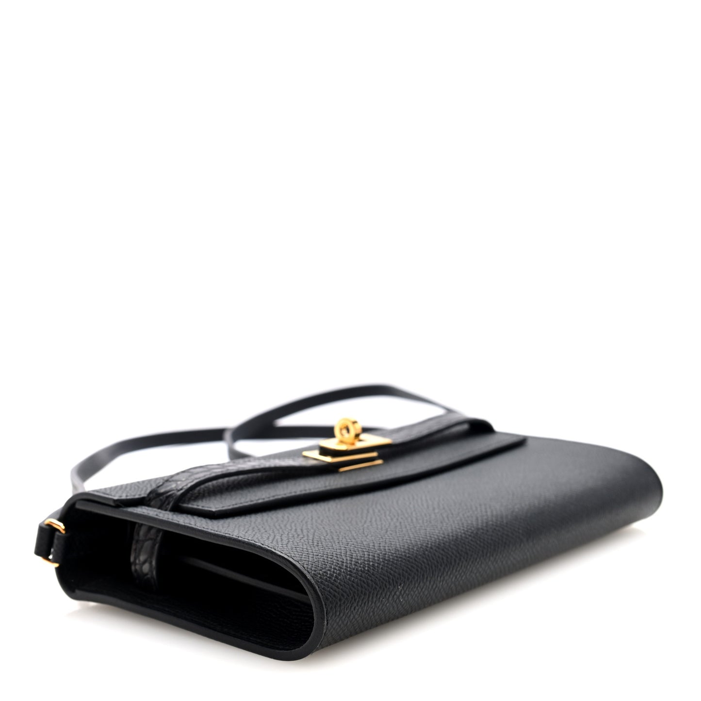 Epsom Matte Alligator Touch Kelly Wallet To Go Black