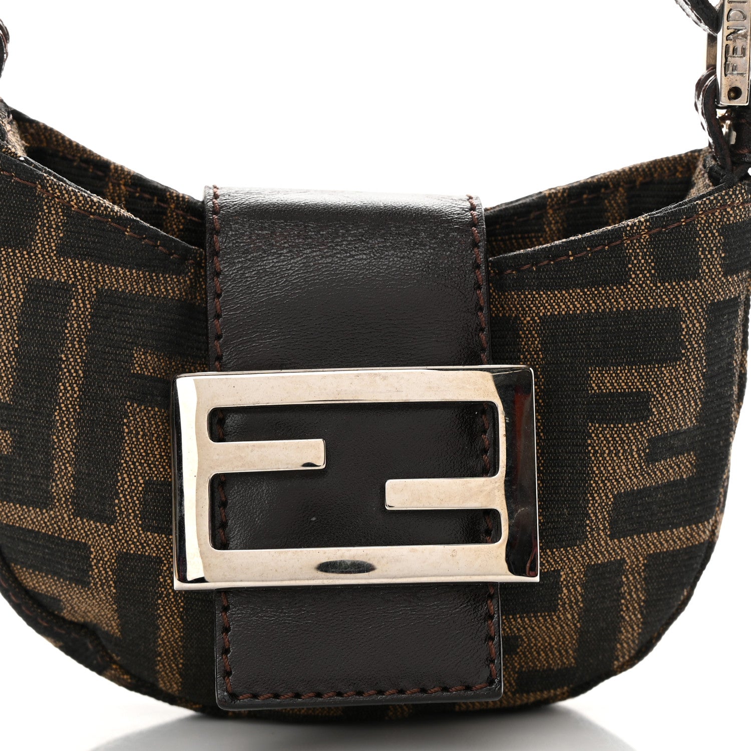 Fendi Zucca Mini Half Moon Baguette Tobacco 8 of 13