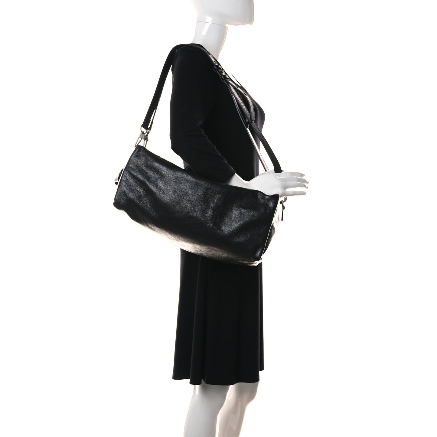 Fluffy Calfskin Morpheus Convertible Backpack Black