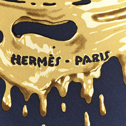 Hermes Silk Peinture Fraiche Scarf 45 Bleu Black Bronze 2 of 5