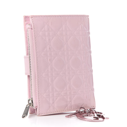 Christian Dior Patent Cannage Lady Dior Wallet Rose 3 of 9
