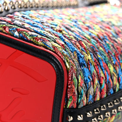 Christian Louboutin Calfskin Metallic Straw Spikes East West Cabata Tote Multicolor 10 of 24