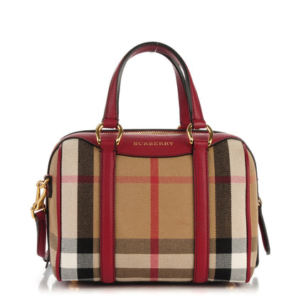 Burberry House Check Derby Calfskin Small Alchester Bowling Bag Russet Red 1 of 7