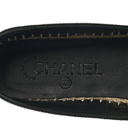 Chanel Patent Calfskin Crystal CC Espadrilles 37 Black 7 of 8