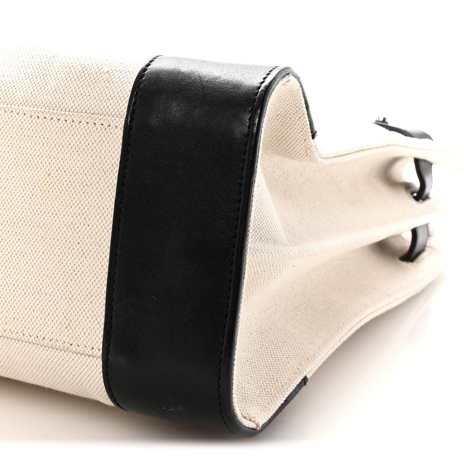 Saint Laurent Canvas Calfskin Large Thin Sac De Jour Naturel Black 9 of 9