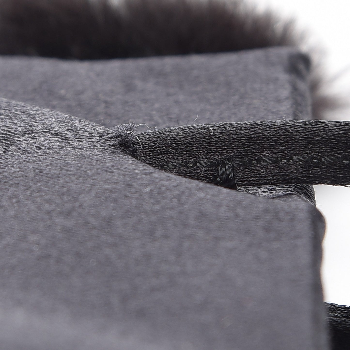 Satin Mink Fur Shoulder Bag Black