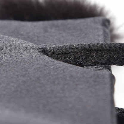 Prada Satin Mink Fur Shoulder Bag Black 9 of 11