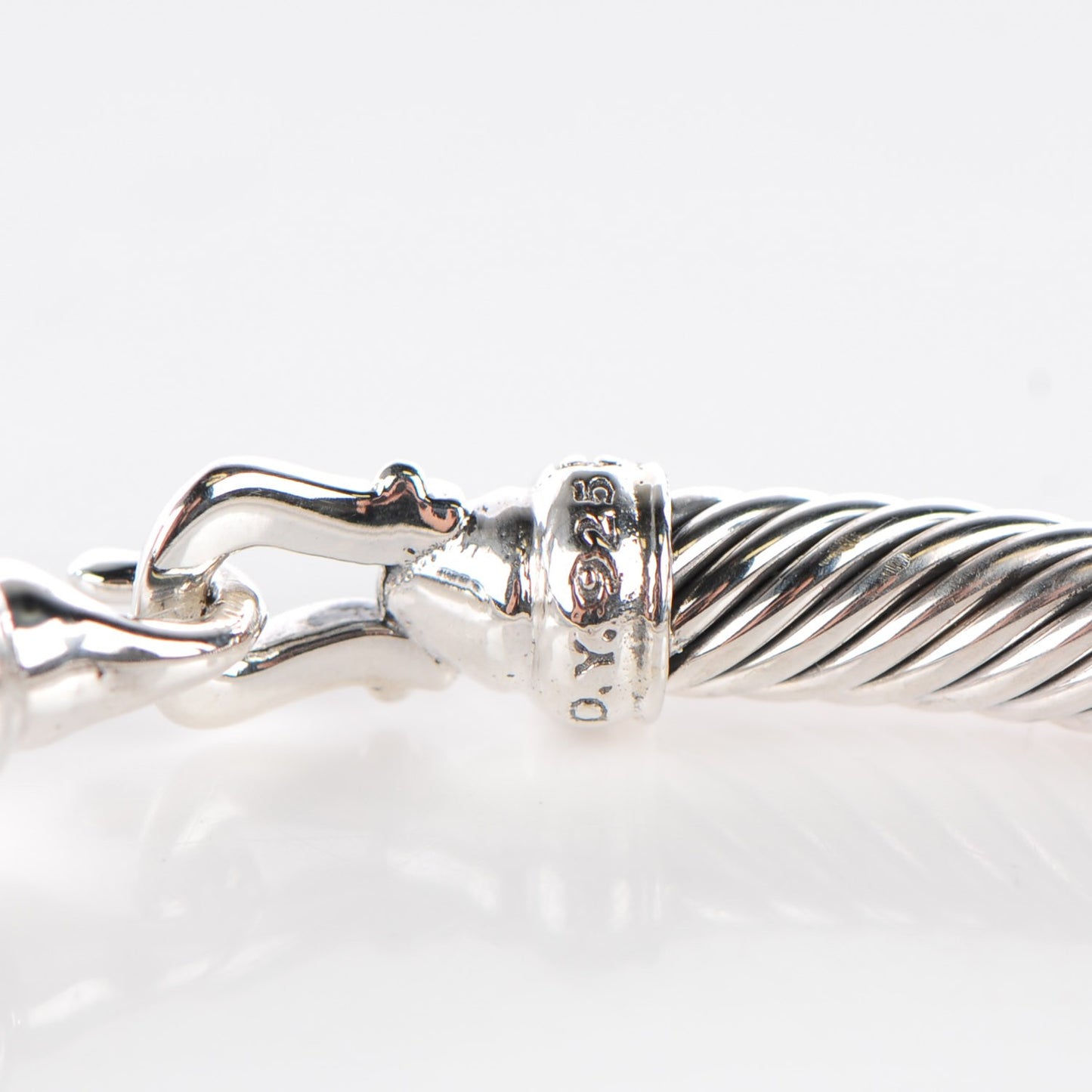 Sterling Silver Diamond 5mm Cable Buckle Bracelet