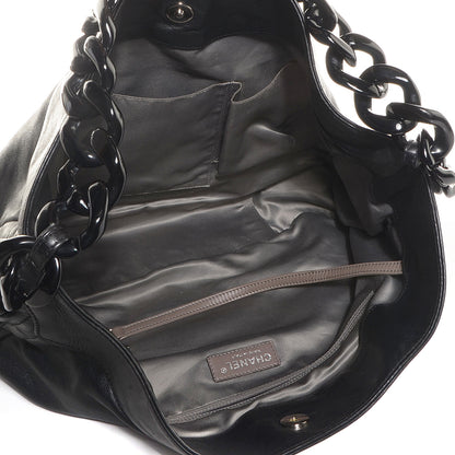Chanel Calfskin Modern Chain Rhodoid Hobo Black 5 of 9