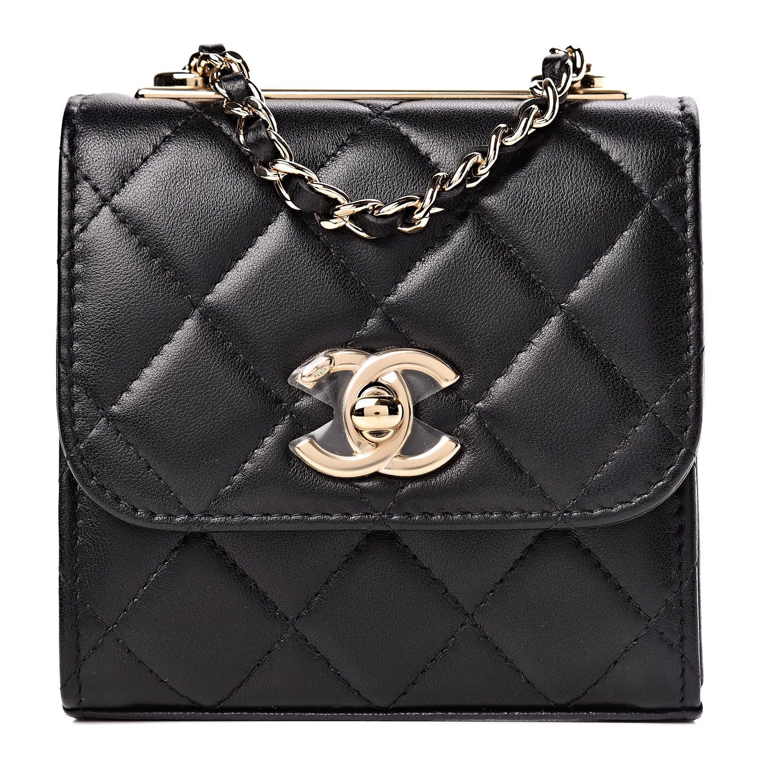 Chanel Lambskin Quilted Mini Trendy CC Chain Wallet Black 1 of 12