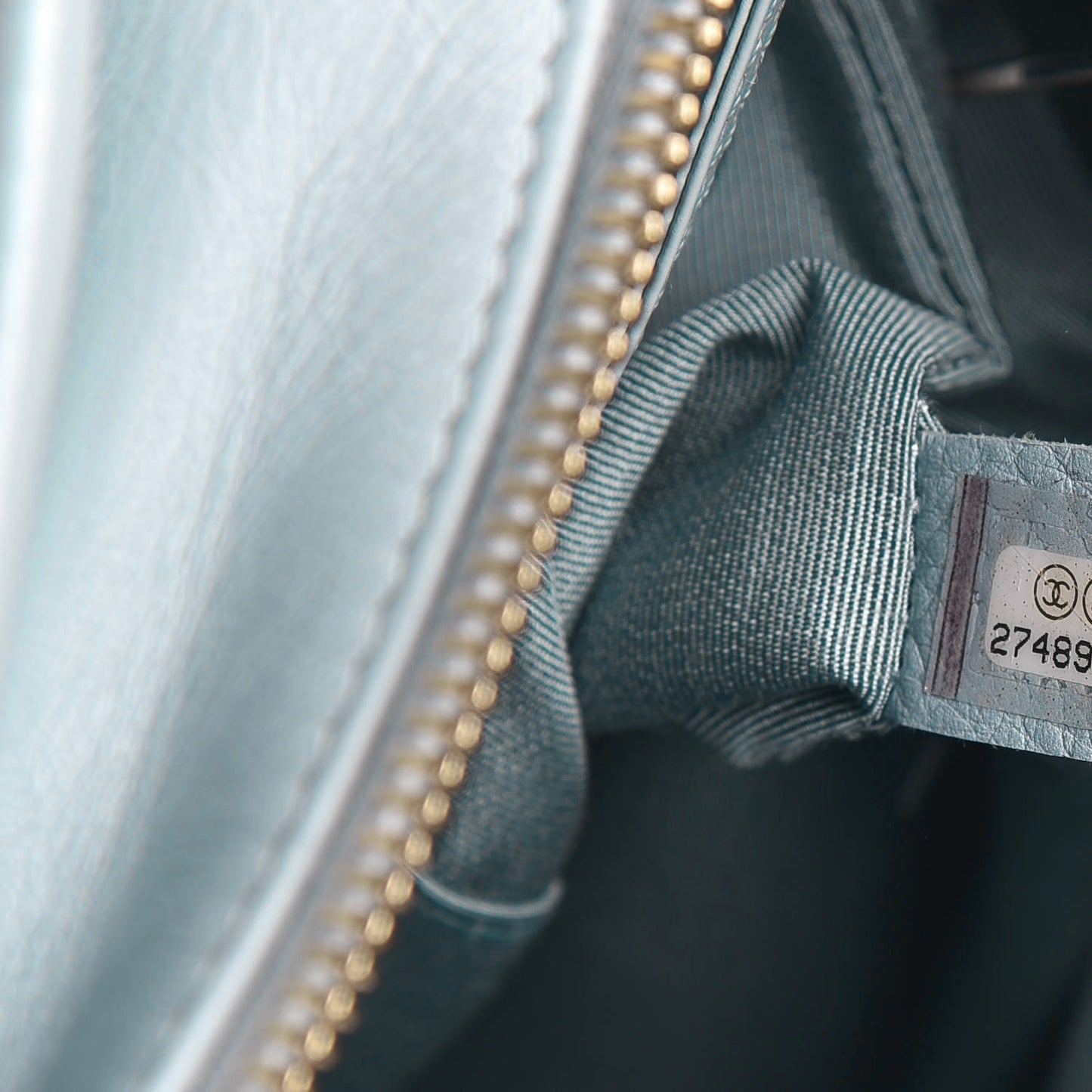 Aged Calfskin Quilted Medium Gabrielle Hobo Light Blue