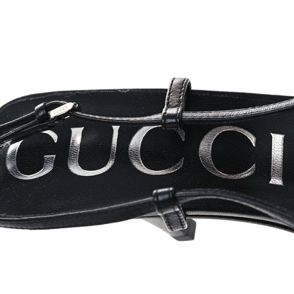 Gucci Tela Retino Nappa Charlotte Crystal GG Monogram Square G 75mm Slingback Pumps 37 Black 9 of 12