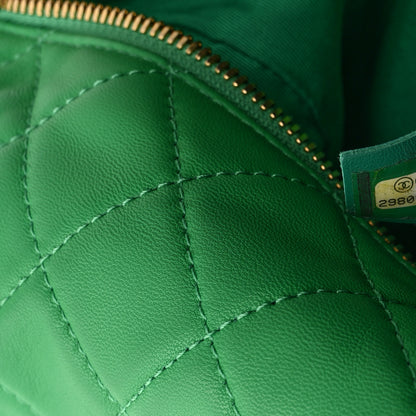 Chanel Lambskin Quilted Large Perfect Meeting Hobo Green 7 of 11