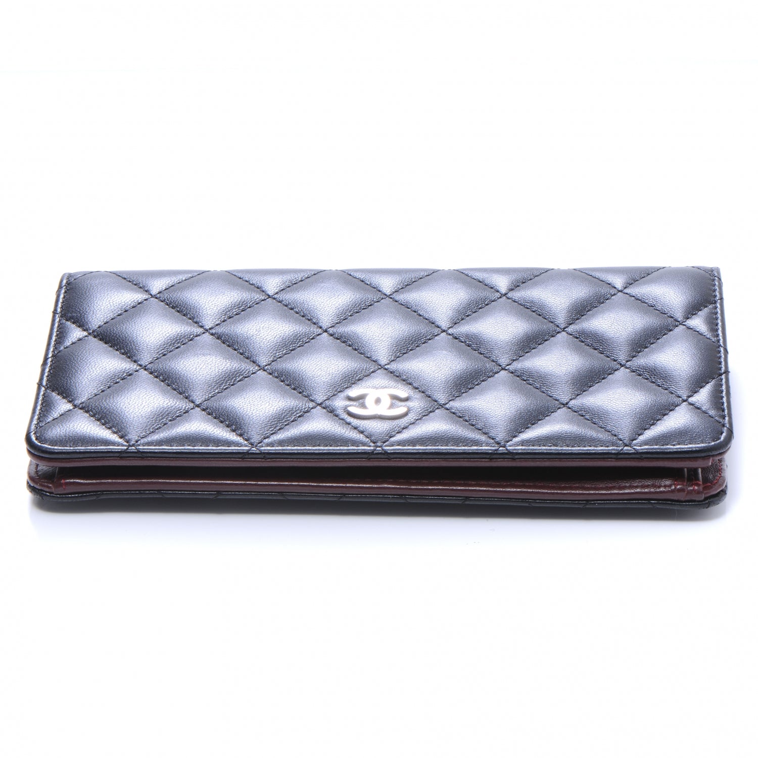 Chanel Lambskin Quilted Yen Wallet Black 4 of 8