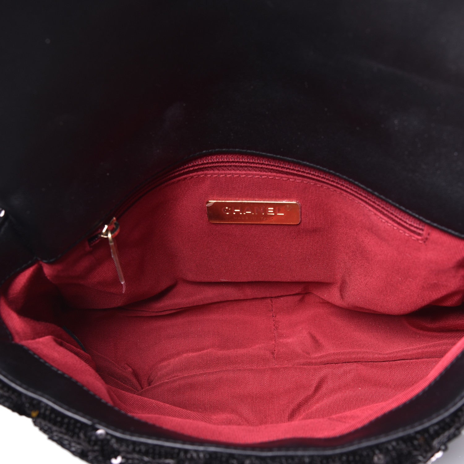 Chanel Sequin Quilted Medium 19 Flap Black 5 of 9