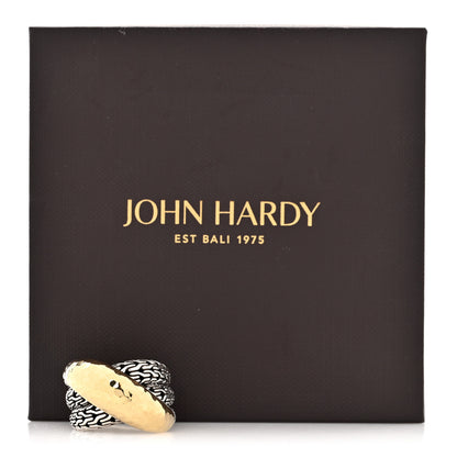 John Hardy Sterling Silver 18K Yellow Gold Classic Chain Hammered Crossover Ring 60 9 6 of 6
