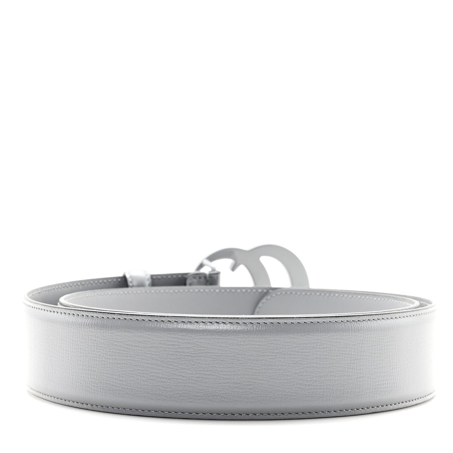 Azalea Calfskin Enamel Monochrome Double G 30mm 90 36 Belt Deep Grey