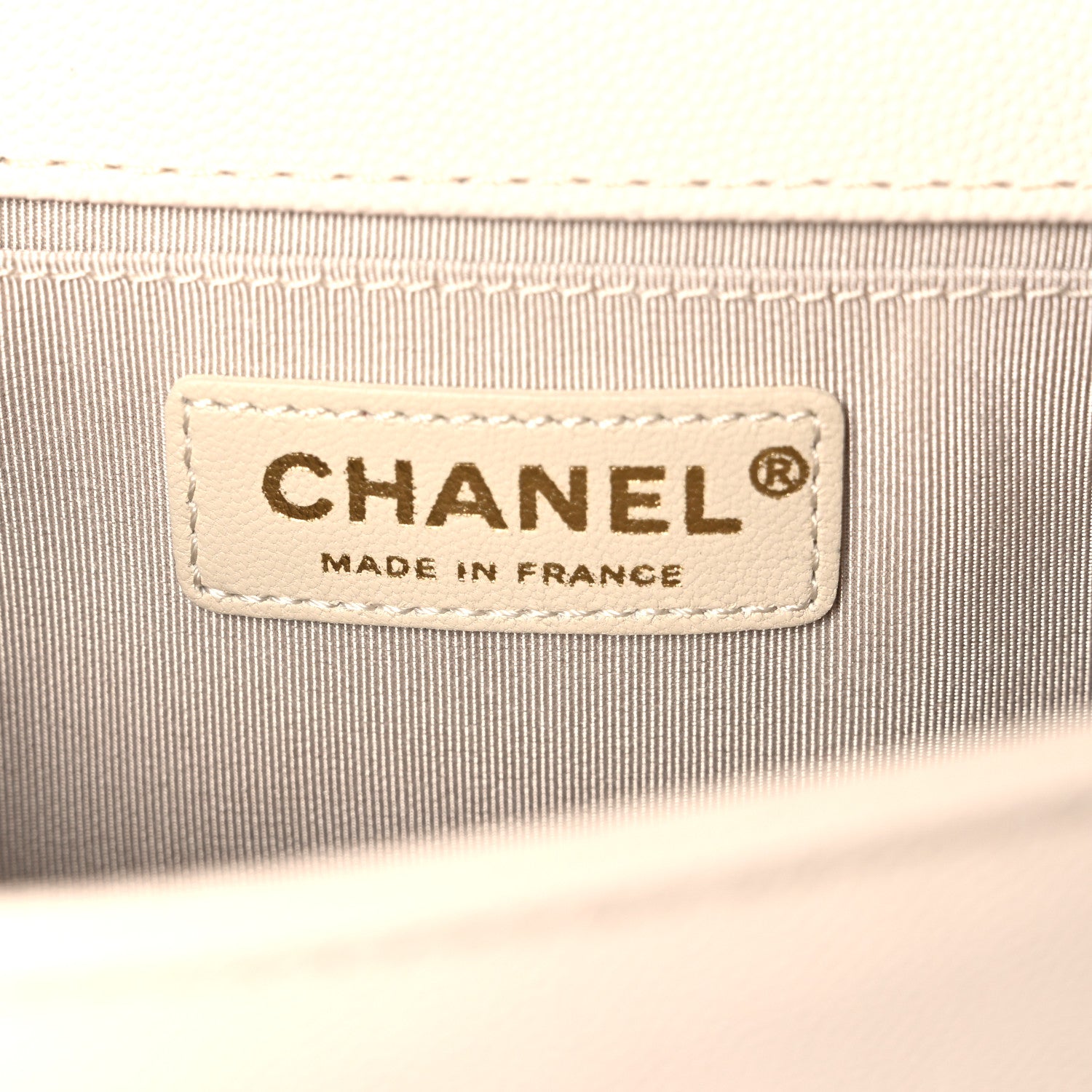 Chanel Caviar Chevron Quilted Braided Medium Boy Flap Beige 5 of 10
