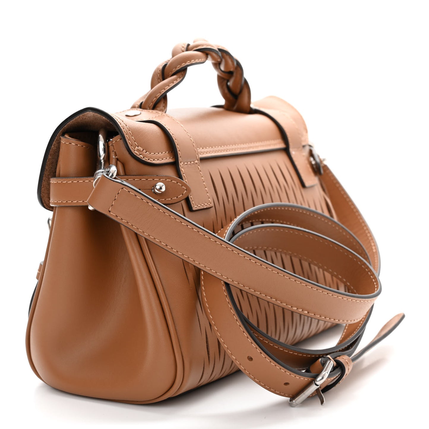 Classic Smooth Mesh Calfskin Mini Alexa Teak