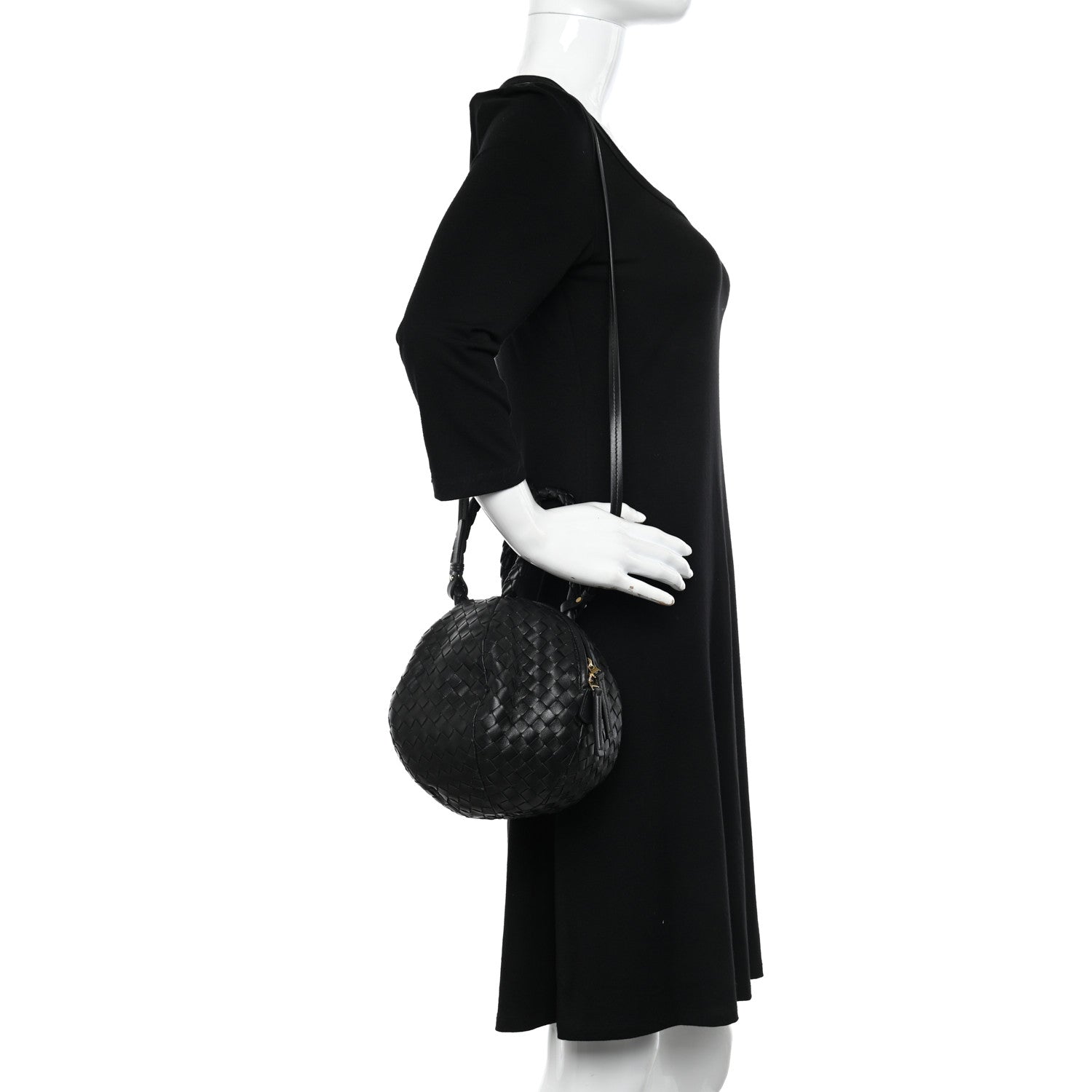 Bottega Veneta Nappa Intrecciato Mava Top Handle Bag Black 2 of 11