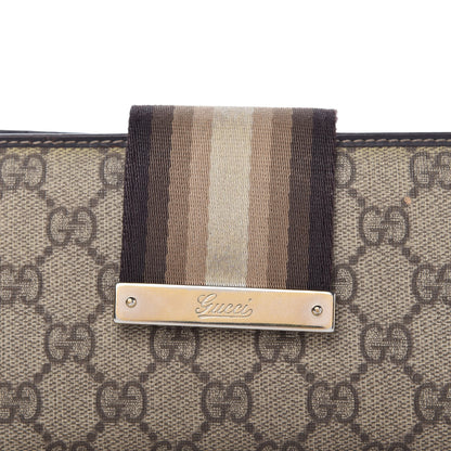 Gucci GG Plus Monogram Calfskin Ladies Web Continental Wallet Beige Ebony Brown 10 of 11