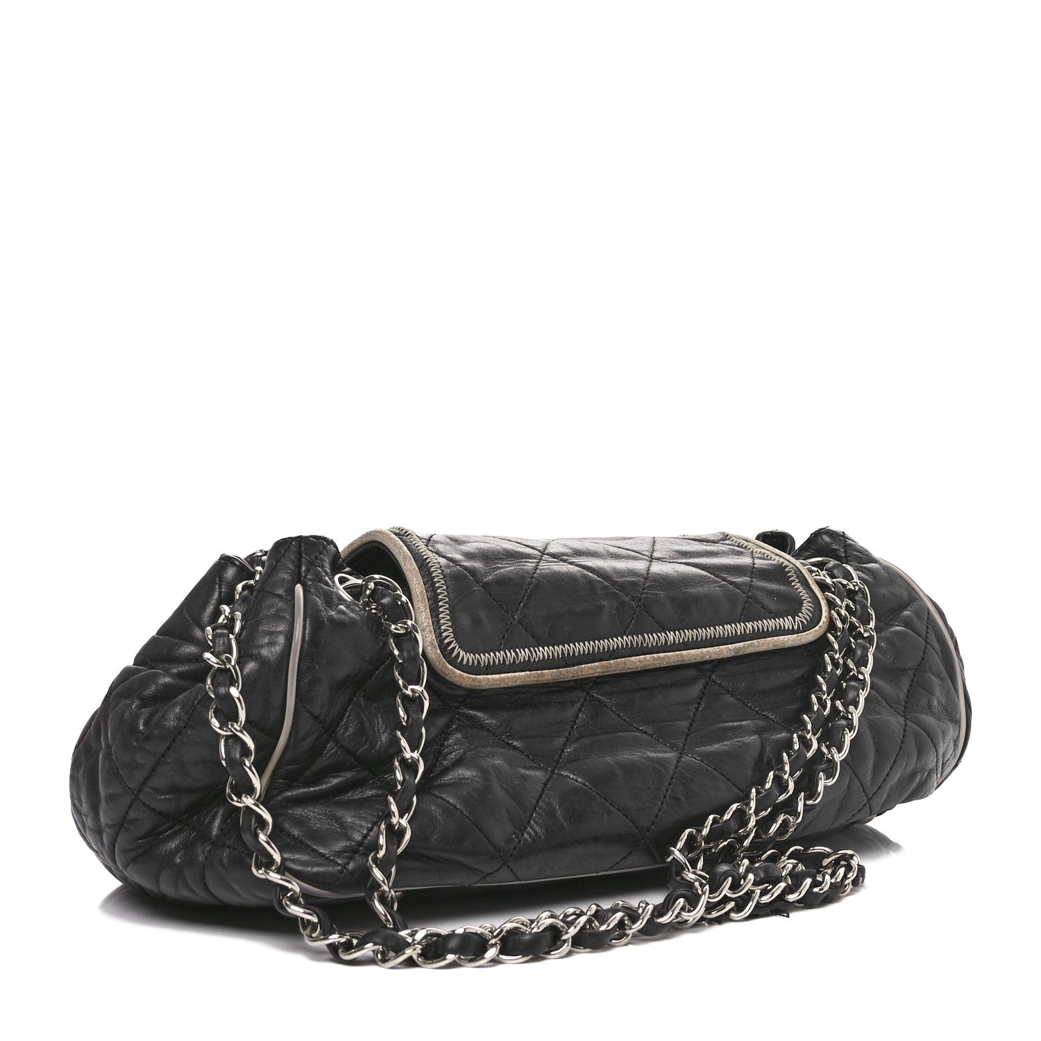 Chanel Lambskin Quilted East West Accordion Flap Black 3 of 11