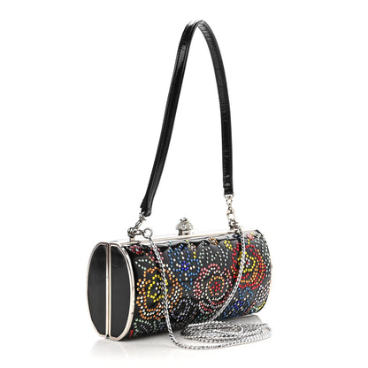 Judith Leiber Patent Crystal Floral Clutch Black Multicolor 2 of 7