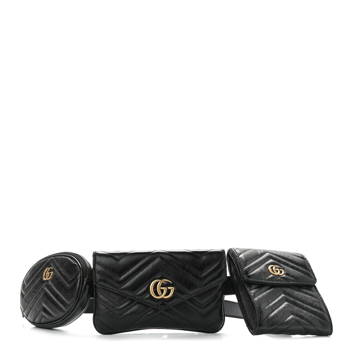 Calfskin Matelasse GG Marmont 2.0 Multi Belt Bag 85 34 Black