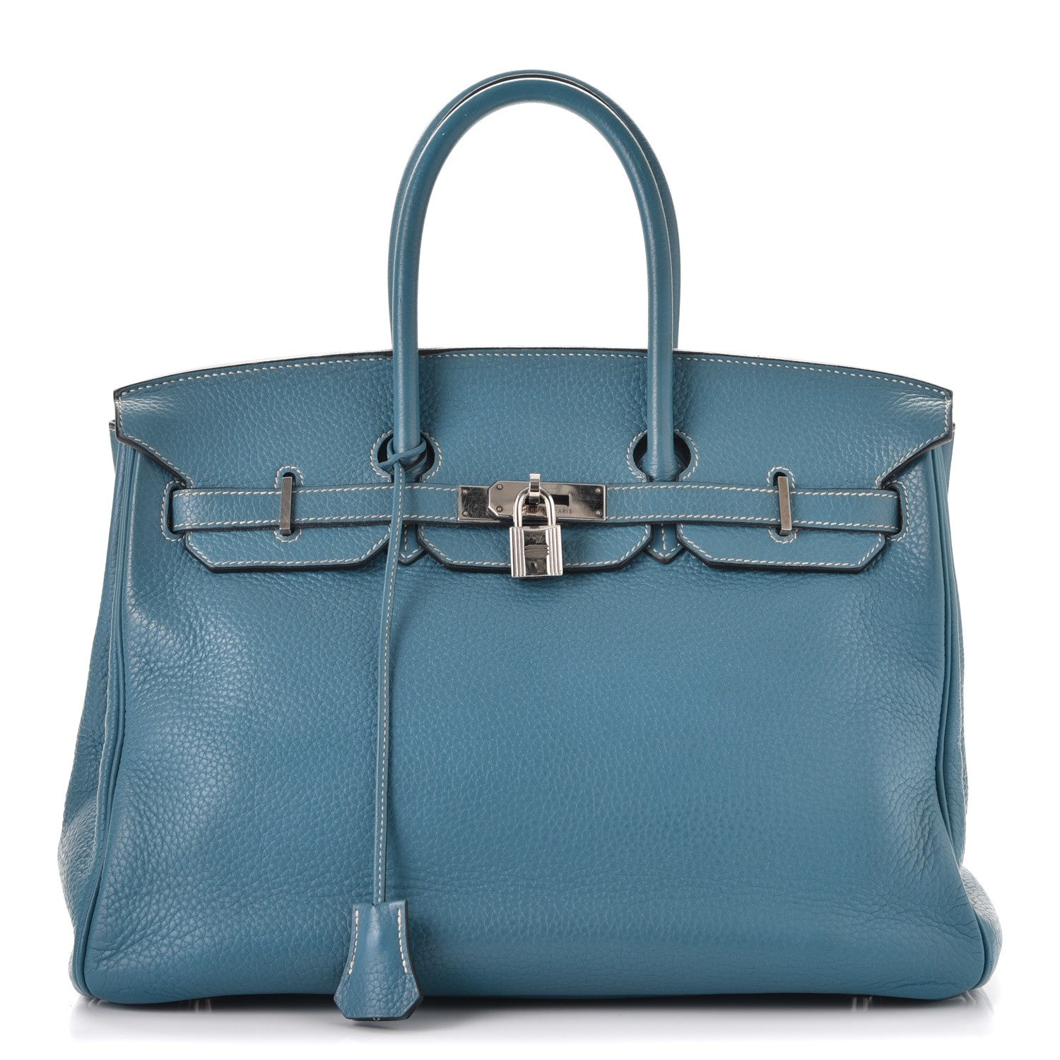 Hermes Taurillon Clemence Birkin 35 Blue Jean 1 of 40
