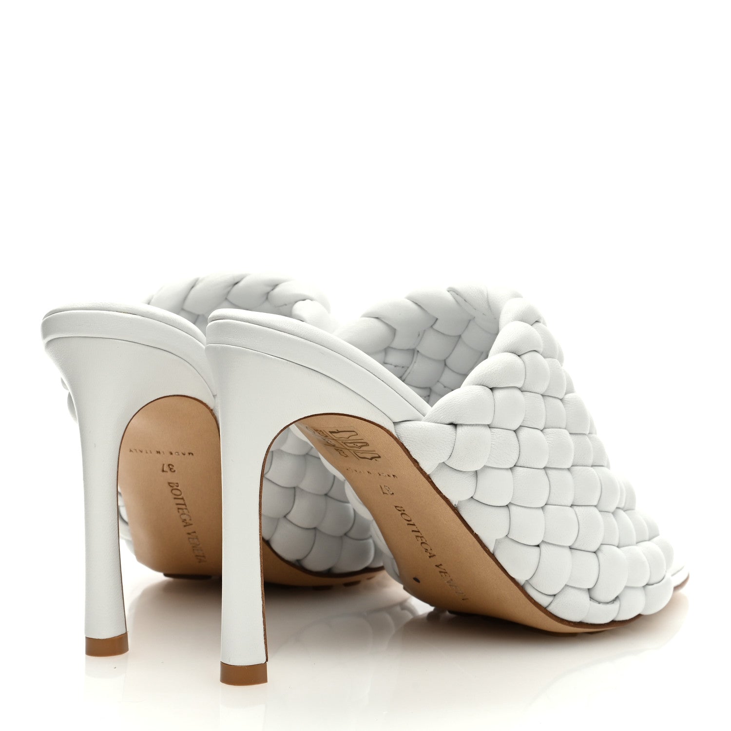 Bottega Veneta Nappa Padded Intreccio The Curve Sandals 37 Optic White 4 of 8