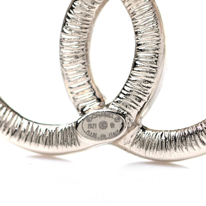 Chanel Crystal CC Earrings Silver 4 of 4